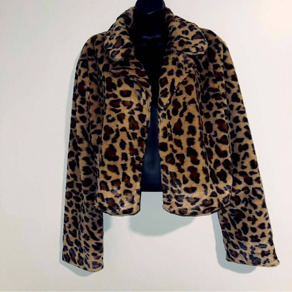 Leopard Print Faux Fur Coat